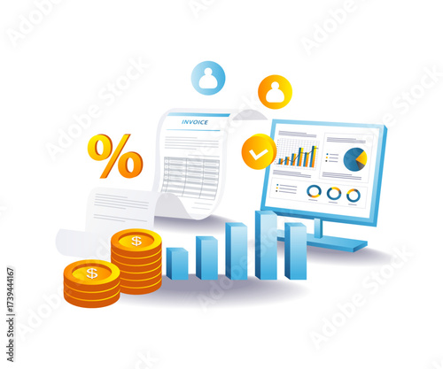 invoice data analysis for business finance,billing,and accounting systems