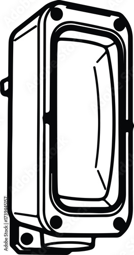 Vector silhouette electrical junction box black and white illustration