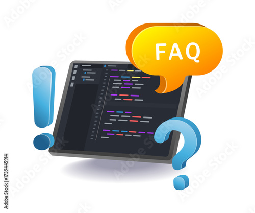 Programmer Q&A Symbol Illustration Concept