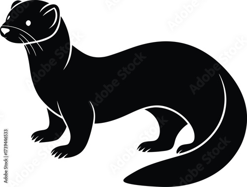 Black seal on the beach, a vector illustration of the wild mammal silhouette against white nature background, like a drawing or outline icon
