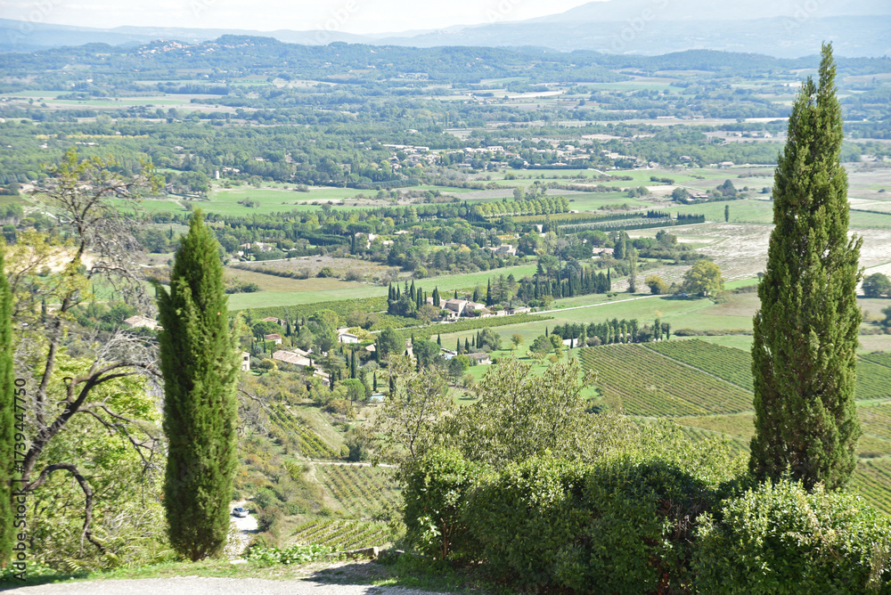 Obraz premium Plaine boisée à Gordes. France