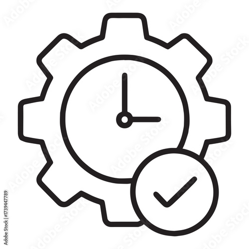 Vector clock icon illustration concept of time and business design with minute and hour chronometer symbol