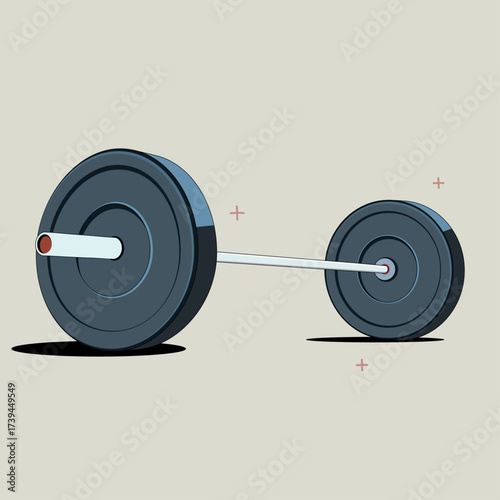 Workout Barbell Weight. Perfect for designs related to fitness, weightlifting, gym, strength training, imbalance, or workout concepts. 
