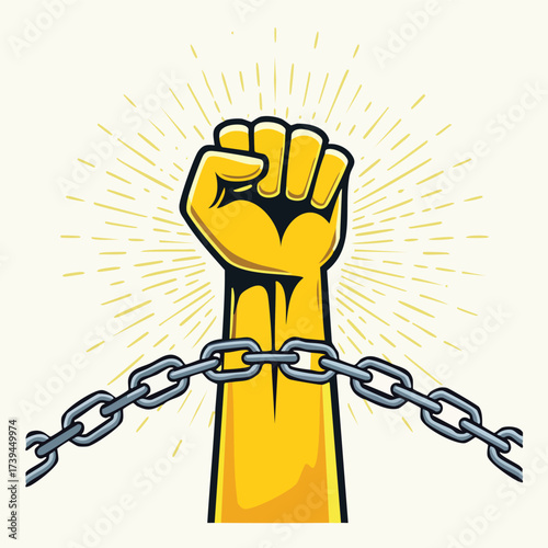 Rising Power Hand Breaking Chains – AI Generated