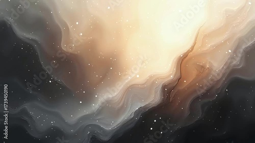 Abstract Celestial Art: Swirling Galaxies and Cosmic Dust Illustration