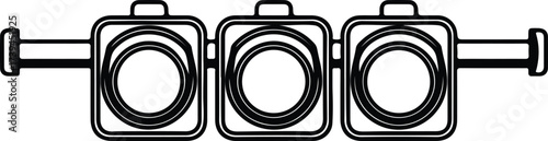 Vector silhouette traffic lights signal equipment safety illustration