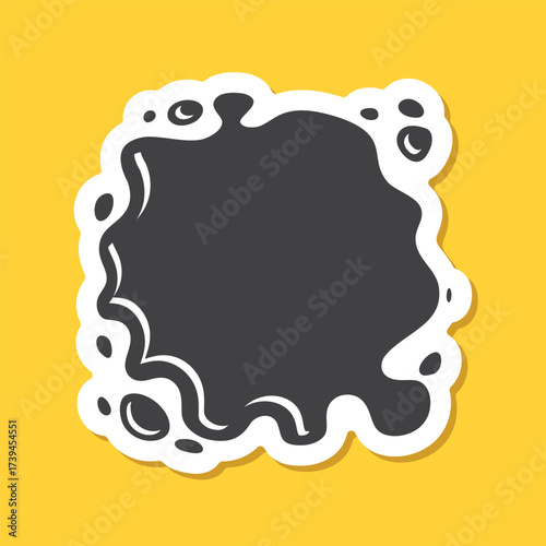 Milk, water blot sticker icon in flat style. Yogurt or cream vector illustration on isolated background. Liquid splash sign business concept.