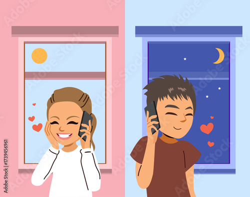 Vector cartoon illustration...