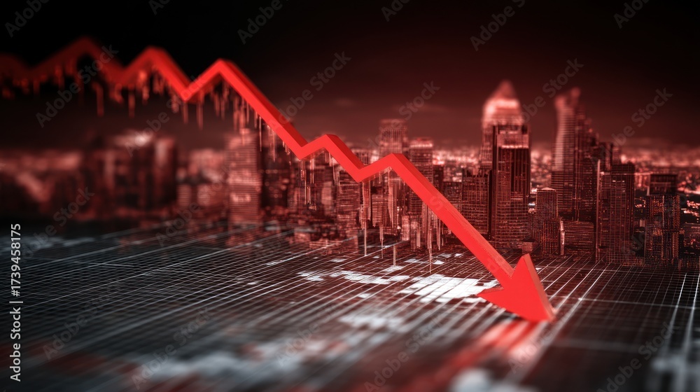 Fototapeta premium Financial market decline concept