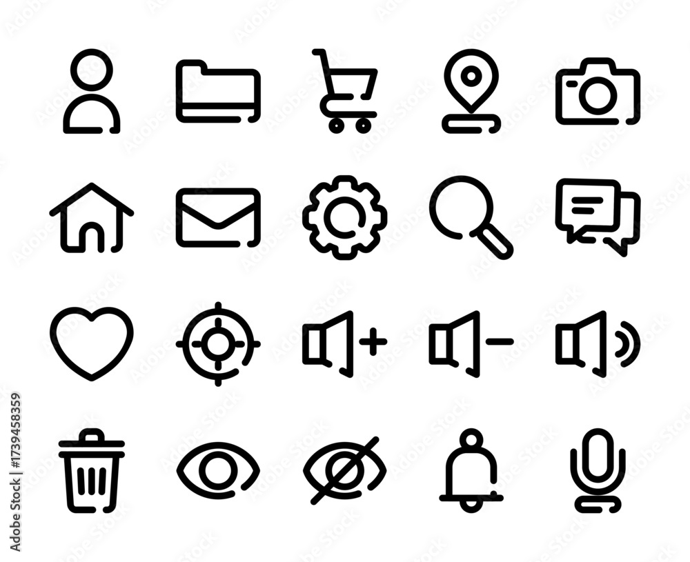 Fototapeta premium User Interface Black Outline Icon