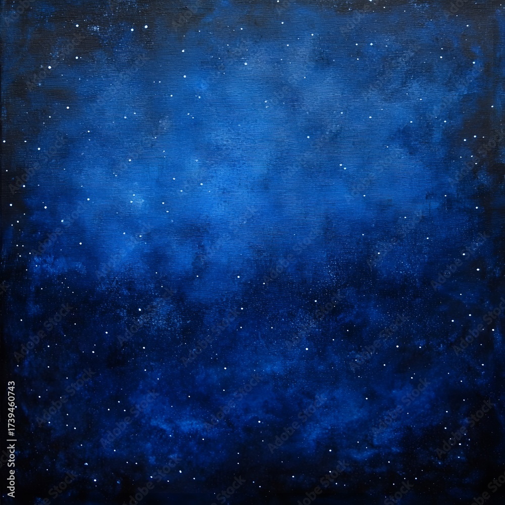 Fototapeta premium Deep Blue Night Sky Starry Painting Texture Background