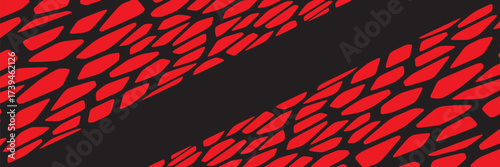 Set of seamless geometric patterns in black and red. Repeating irregular shapes for web tiles, science, and interior design. Collection of polygonal voronoi line cell template backgrounds, Eps 10.