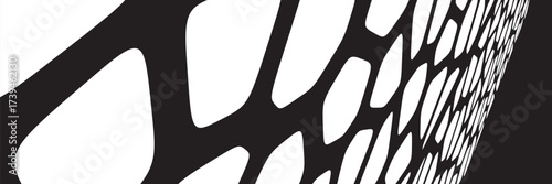 Black and white geometric seamless patterns vector set. Irregular shapes repeated backdrop for web tiles, science and interior designs. voronoi line polygonal cells template background collection