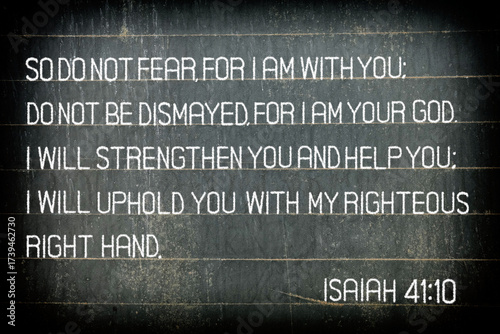 The Bible verse Isaiah 41:10. The text reads: 
