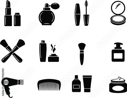 A collection of beauty product icons