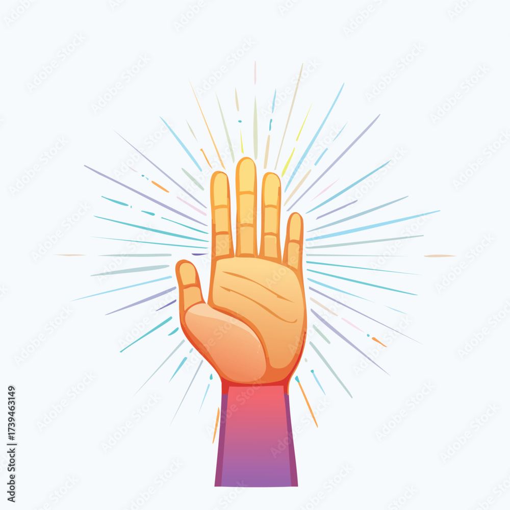 Fototapeta premium Radiant Hand of Light – AI Generated