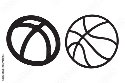 Basketball ball icons set. Basketball ball clipart bundle. Vector illustration