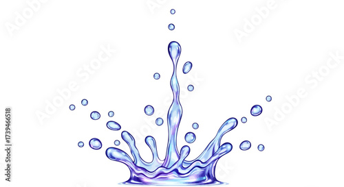 Dynamic water splash with droplets for cool drinks