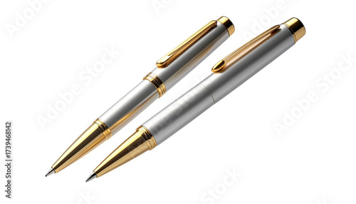  Pair of modern designer pens isolated on transparent background