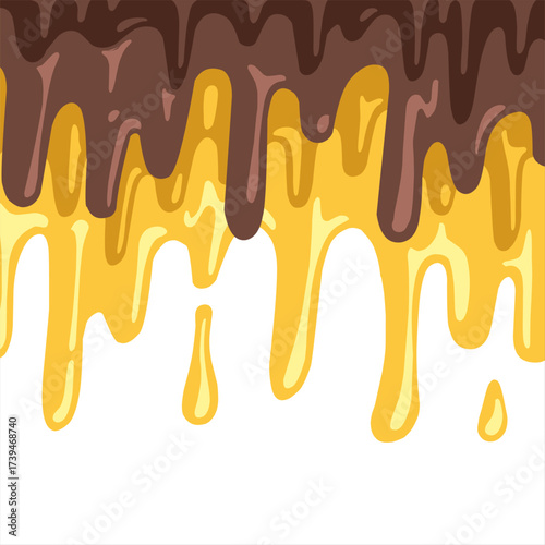 hot melt cheesy, choco cheese flat melting,Chocolate drip background, hot cocoa flow, sweet dessert vector, 
milk drop illustration, brown liquid wave, melting chocolate cartoon,