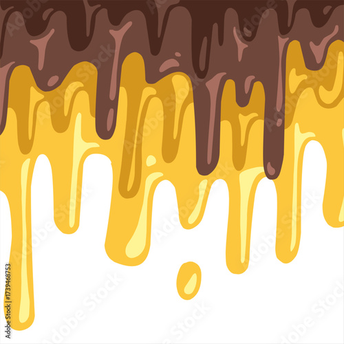 hot melt cheesy, choco cheese flat melting,Chocolate drip background, hot cocoa flow, sweet dessert vector, 
milk drop illustration, brown liquid wave, melting chocolate cartoon,