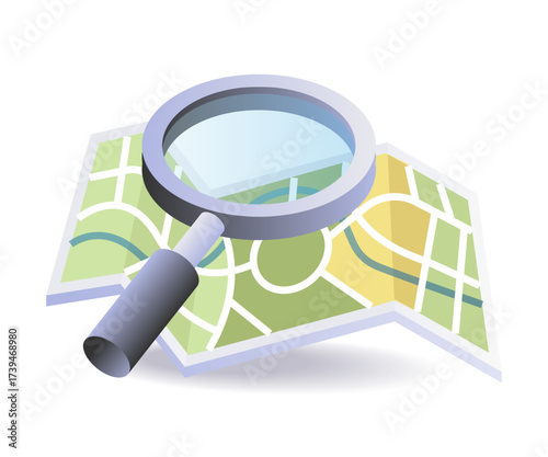 finding points on map illustrations concept