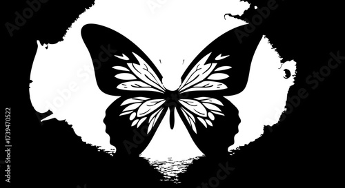 Elegant butterfly design, poised for flight, nature's beauty in simple monochrome, stunning simplicity for logos, tattoos, and creative projects