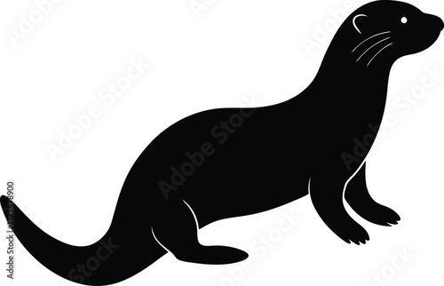 Black vector illustration silhouette of a polar bear, cub, and lion representing wild animal mammal design icon outline