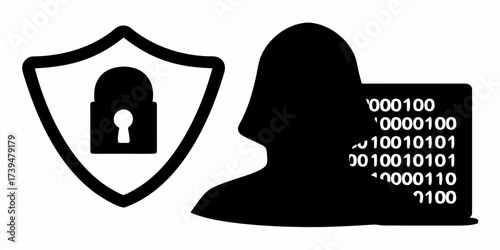 Secure data privacy with advanced encryption technology for user identity, ensuring digital safety and protection from cyber threats with modern security