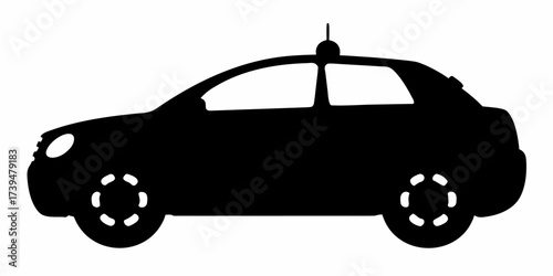 Sleek black car silhouette ready for your project, offering clean lines and a modern touch for transportation and design applications