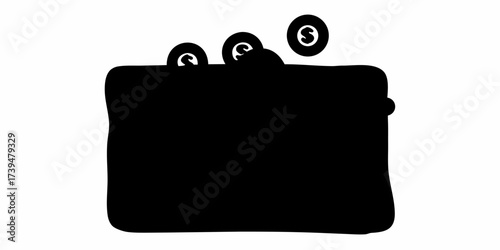 Wallet overflowing with money, financial success concept, savings growing, investment returns, prosperity, wealth management, business finance, coin earnings