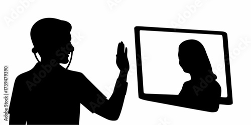 Doctor's virtual consultation with patient offering remote healthcare advice, modern telehealth concept with digital communication, health and medicine innovation