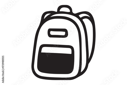 Backpack outline drawing vector illustration for school bag travel bag design needs