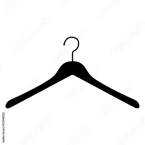 Logo tienda de ropa. Icono con silueta de percha de madera	