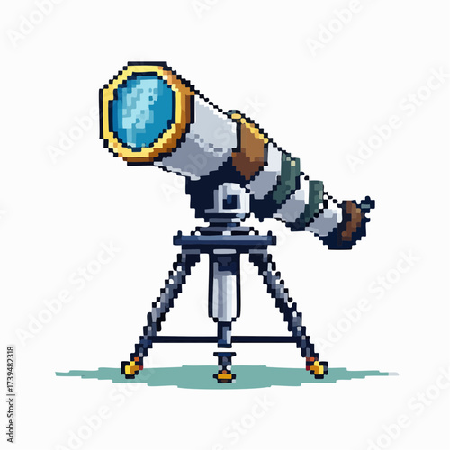  Pixel Art Telescope for Astronomy Icon
