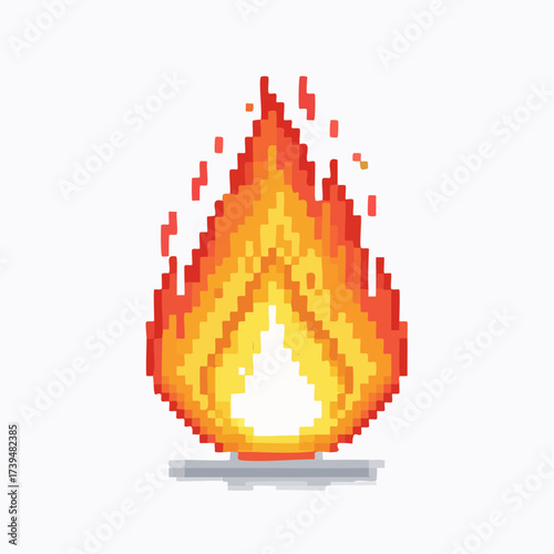Pixel Flame – Burning Energy Icon
