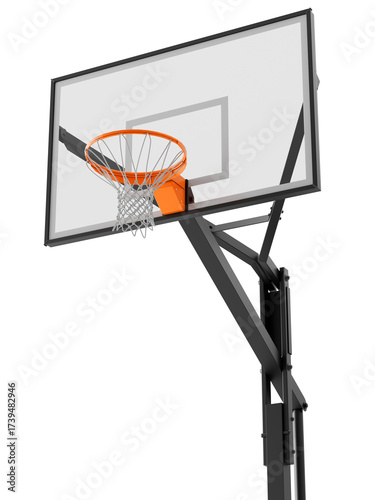 Basketball hoop isolated on white background. 3D rendering