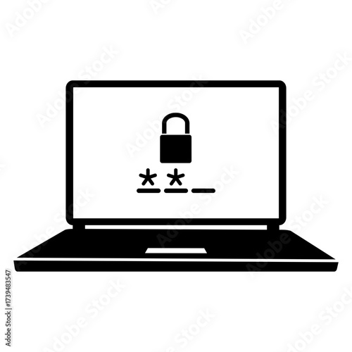 Icono seguridad en portatil