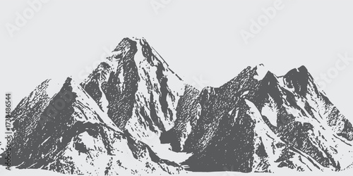Grunge punk halftone stipple effect on a mountain  Brutalist loud vintage photocopy background with mound, Y2K collage design.  Illustration in vector form