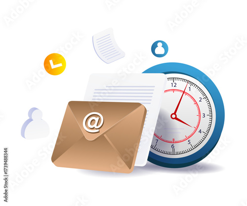 email and time management illustration concept