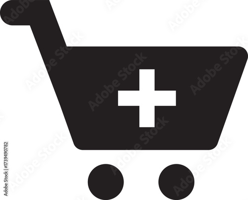 Shopping cart icon. Retail, groceries, tools and add to cart symbol