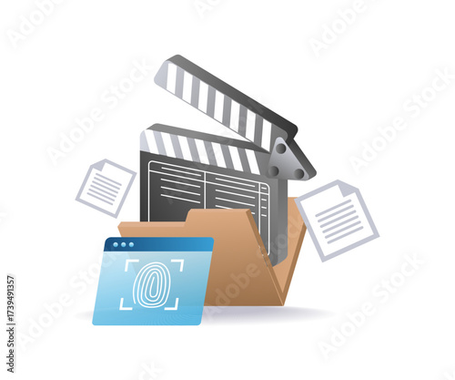 digital folder containing filmmaker data and movie editing files