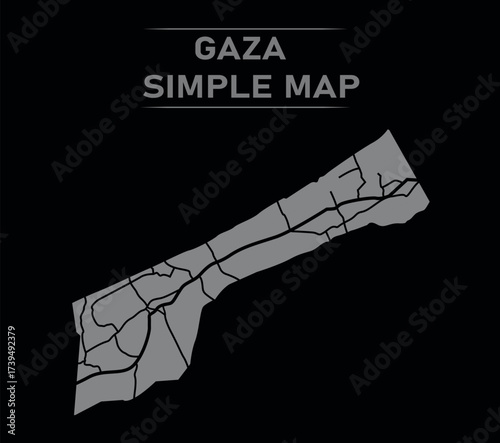 illustration of gaza map on black background