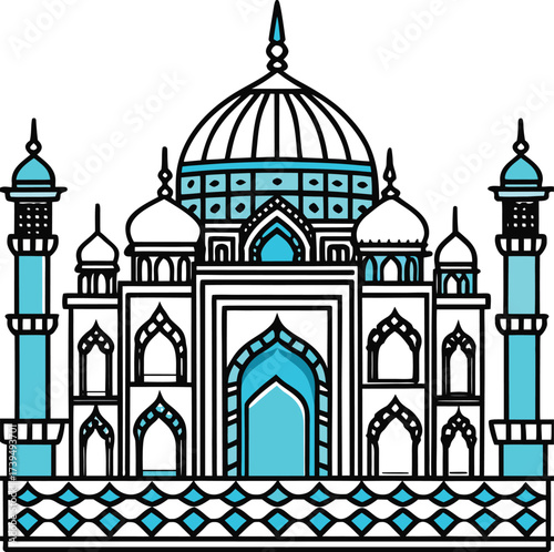 Breathtaking Islamic architecture with domes arches patterns minarets