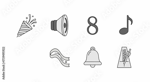 Simple Gray Metronome Icon with Pendulum and Scale Isolated.