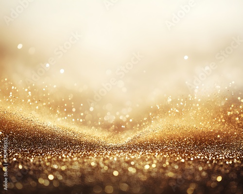 Elegant golden dust abstract background with light bokeh, perfect for celebration