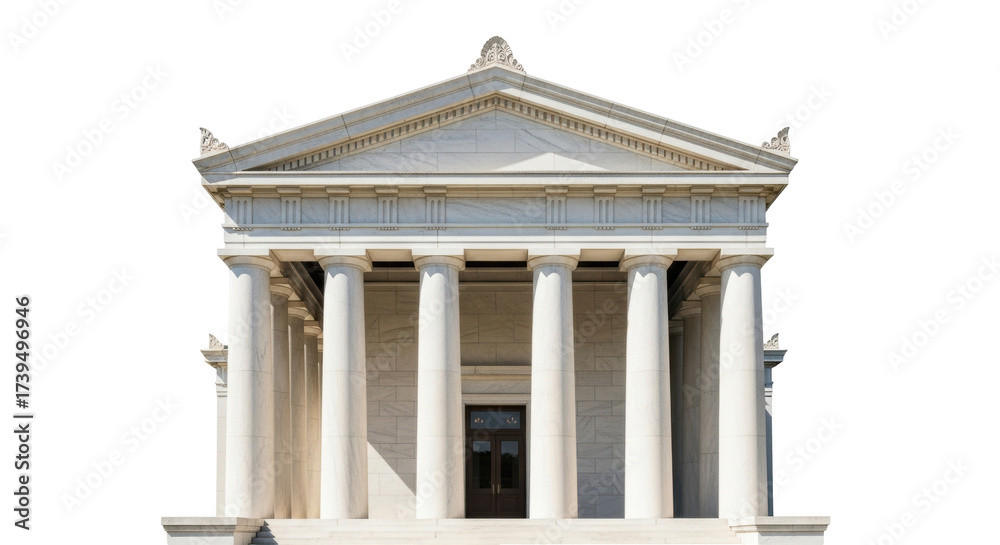 Fototapeta premium Isolated Parthenon-style building exterior architecture design landmark temple façade structure