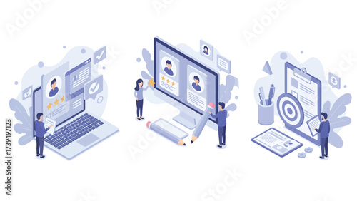 Hiring And Recruitment Process Digital Management Set