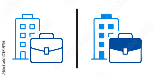 Fototapeta Business Office Building Briefcase Icon Set Corporate Work Job Profession Career