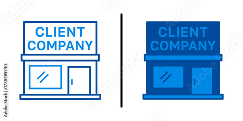 Obraz na plátně Client Company Building Storefront Icon Set Customer Business Partnership Relati